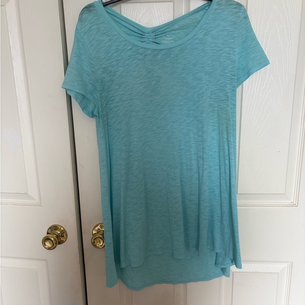 Sonoma Women's Light Blue Short Sleeve Tunic